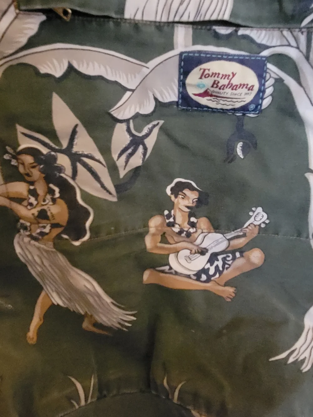 Vintage Tommy Bahama Large Drawstring Bag With Front Zipper Pocket